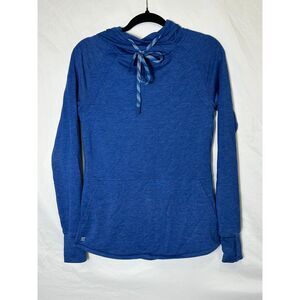 Title 9 Women's Active Manresa Hoodie Size XS Blue Long Sleeve Thumb Holes